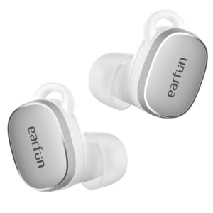 EarFun Free Pro 3 Noise Cancellation Earbuds, Hi-Res Audio Wireless Certification,Multipoint, Silver White