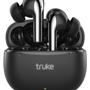 truke Just Launched Buds Q1 Plus True Wireless in Ear Earbuds, Quad-Mic Adv. ENC, 80H Playtime,Black