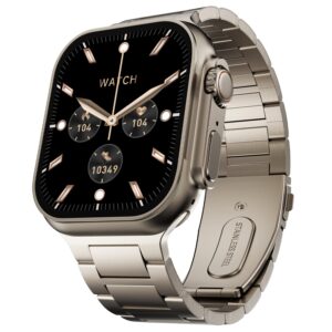 Fire-Boltt Dapper’s 54.61 mm (2.15 inch) IPS Big Screen, GPS Tracking, Compass, Wireless Charging (Titanium)